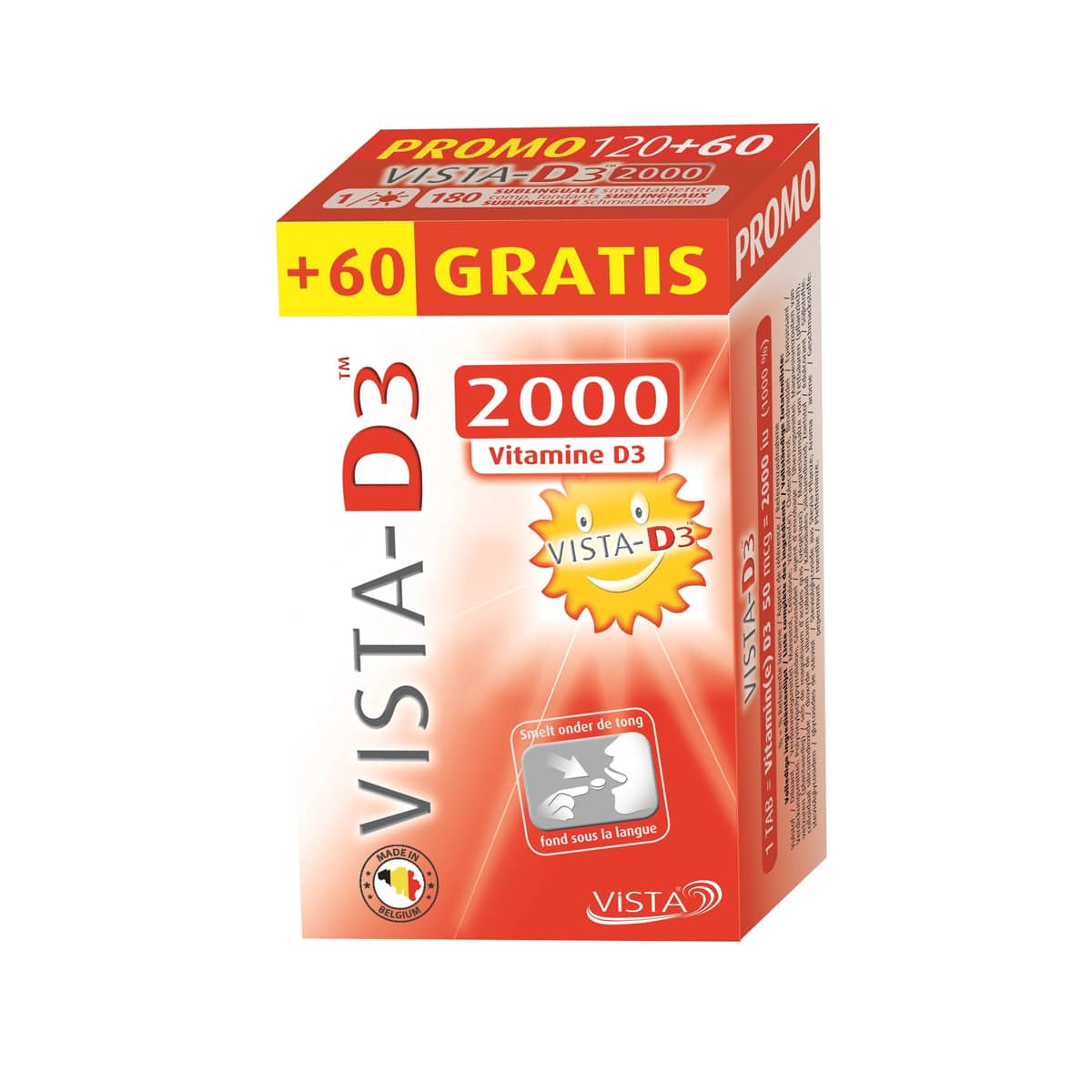 vista d3 2000 120 comprimés + 60 gratuits