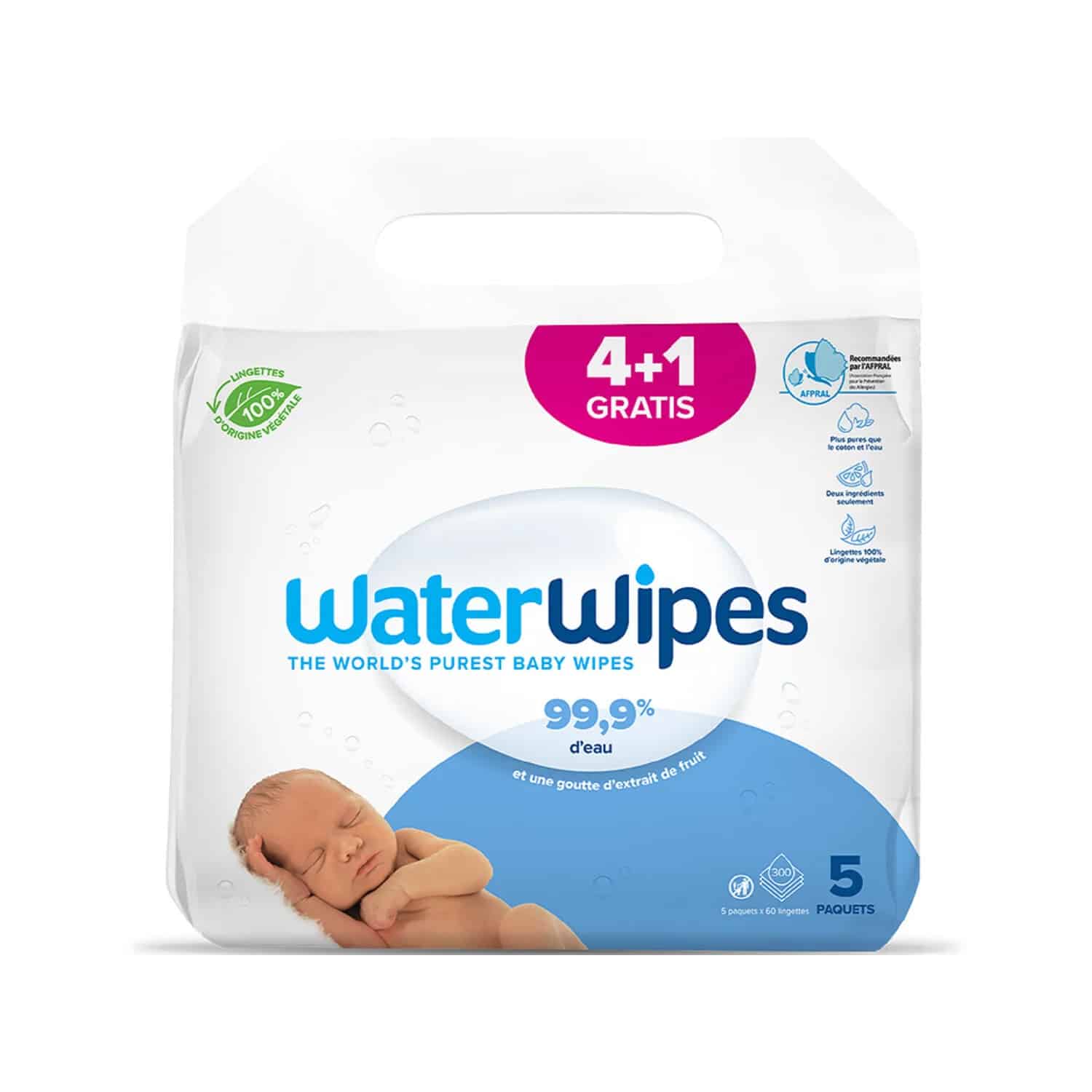 lingettes bébé waterwipes 4 + 1 gratuit