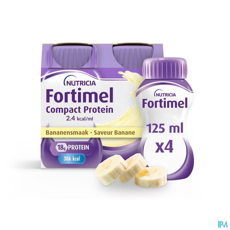 fortimel compact protein 2.4kcal saveur banane complément nutritionnel dénutrition bouteilles 4x125ml