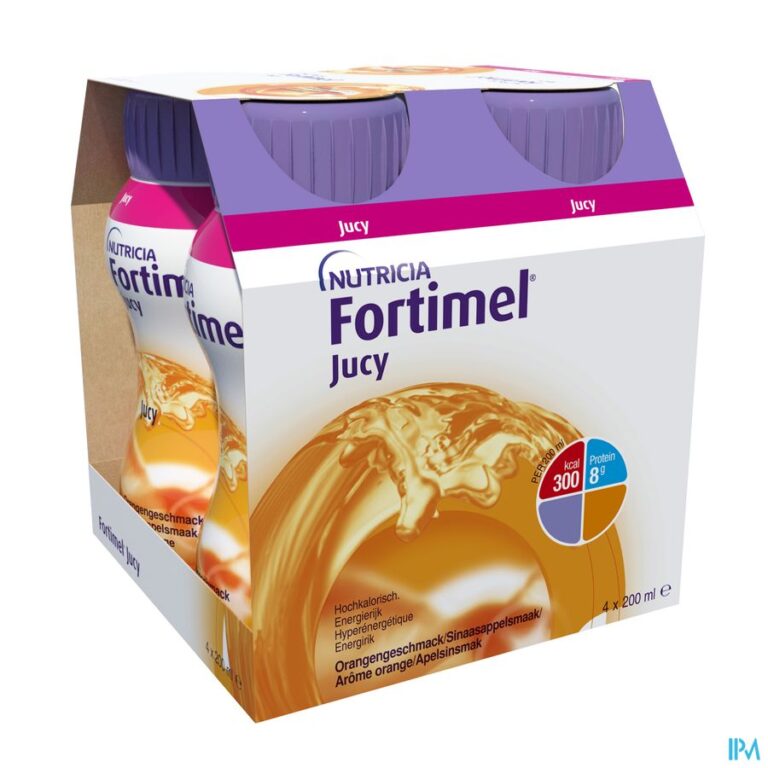 fortimel jucy arome orange bouteilles 4x200ml