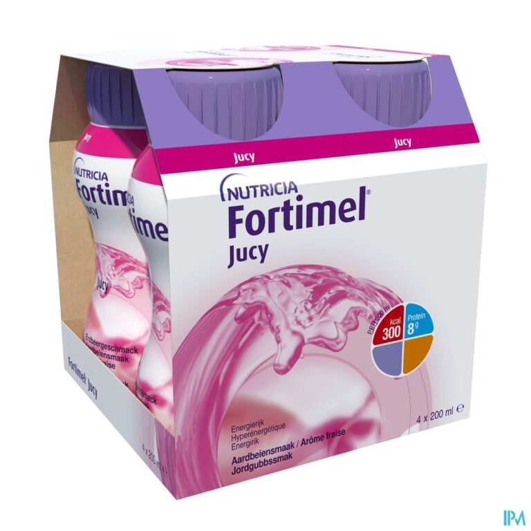 fortimel jucy arome fraise bouteilles 4x200ml