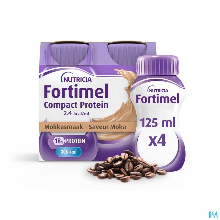 fortimel compact protein 2.4kcal saveur moka complément nutritionnel dénutrition bouteilles 4x125 ml