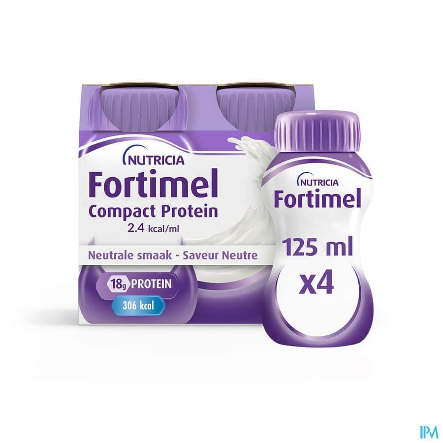 fortimel compact protein 2.4kcal saveur neutre complément nutritionnel dénutrition bouteilles 4x125 ml